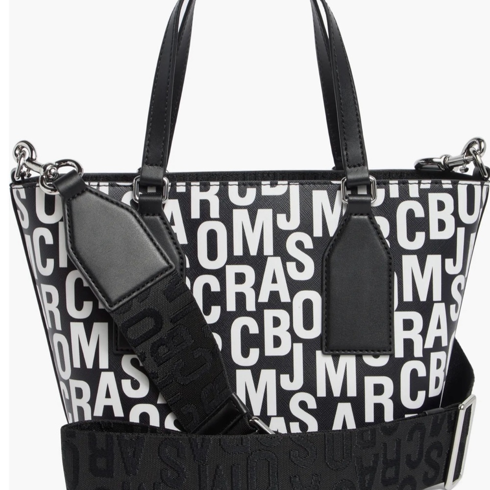 Marc Jacob’s Jumbled Logo Small Leather Tote Bag NWT - Picture 4 of 11